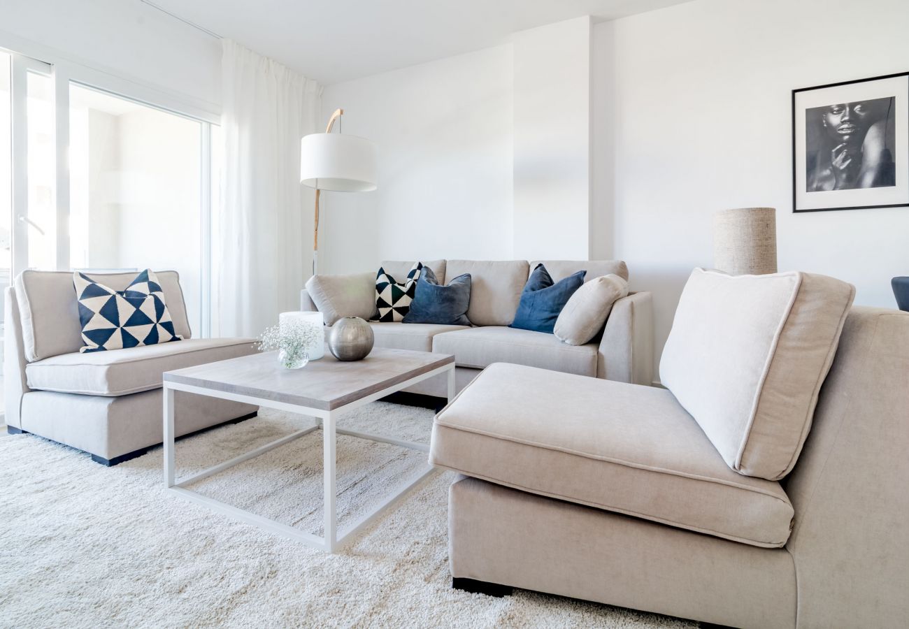 Living Room of Luxury Scandinavian Apartment in Nueva Andalucia