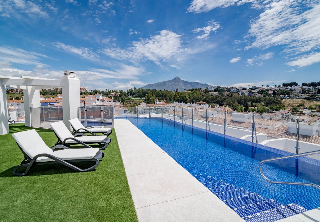 Apartment in Nueva andalucia - Comfortable apartment with Rooftop Pool close to Puerto Banus