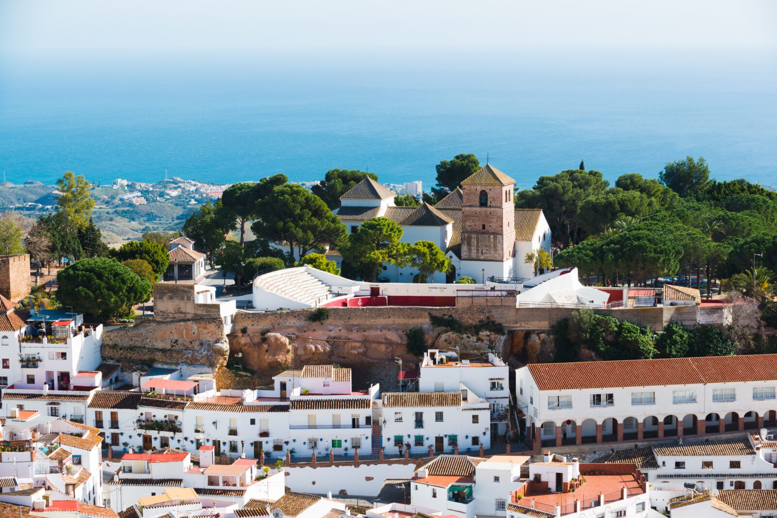 a view of the white village of mias. andalusia. spain